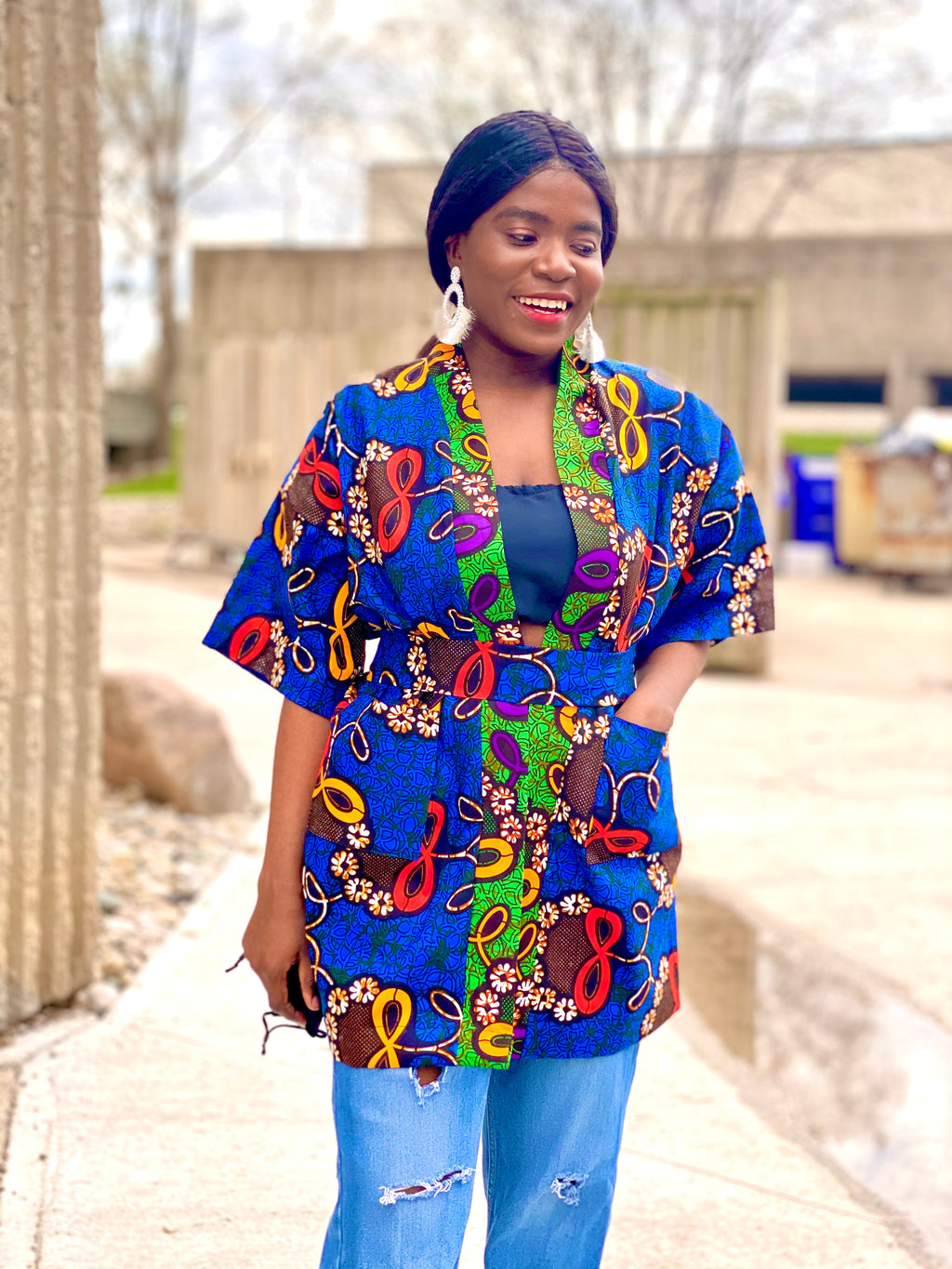 “Funmi” African Print Kimono