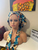 Patterned satin hair bonnet