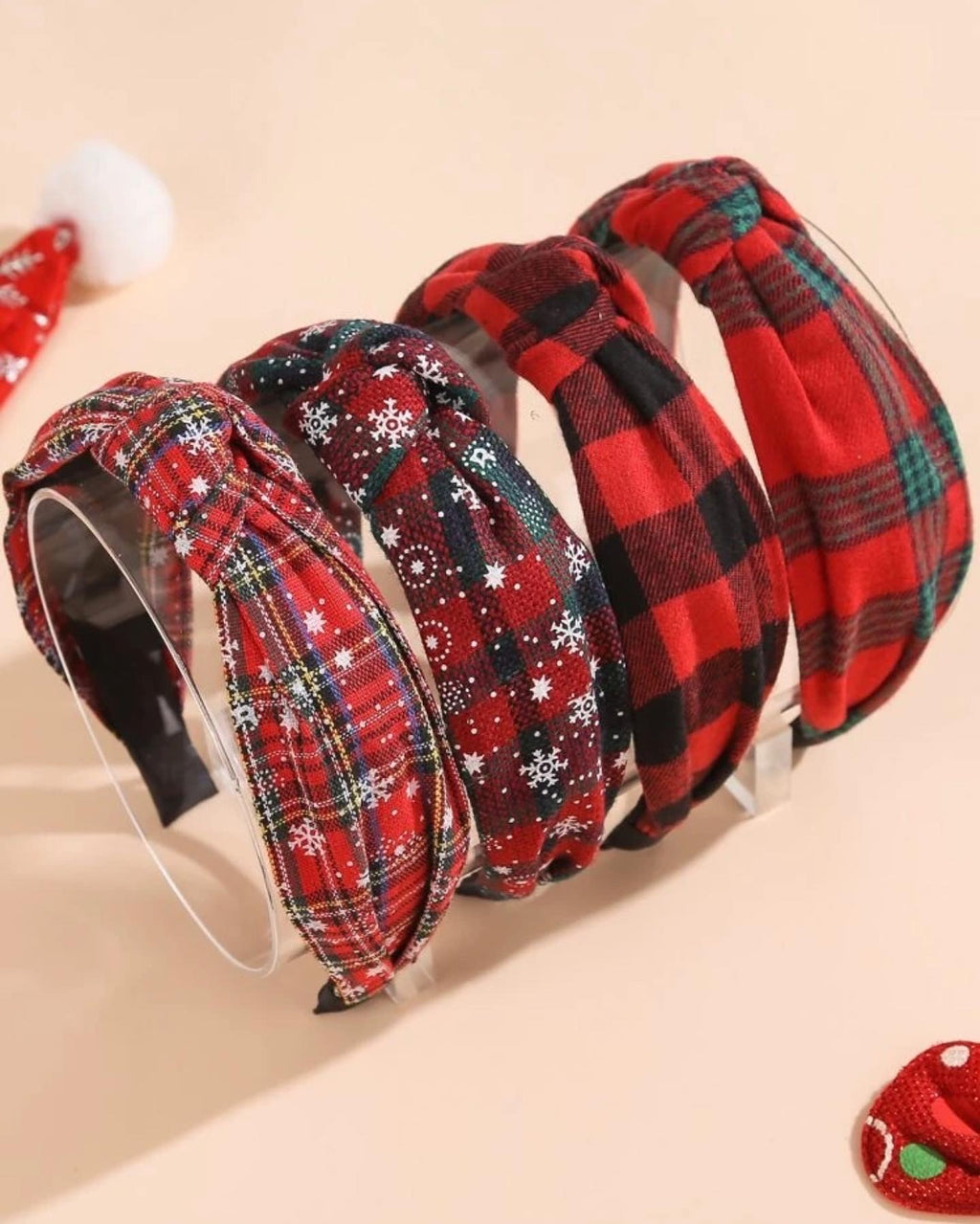 Set of FOUR Christmas themed headbands