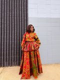 Vibrant Tiered Batik Maxi Two-Piece Set