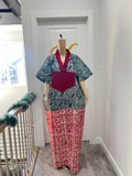 Adire maxi boubou gown