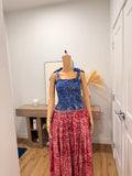 Smocked Adire Maxi Dress