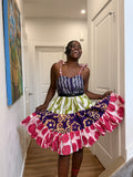 Adire summer mini dress