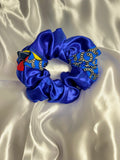 Blue oversized Scrunchies