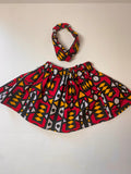 Ankara baby girl dress with matching headband