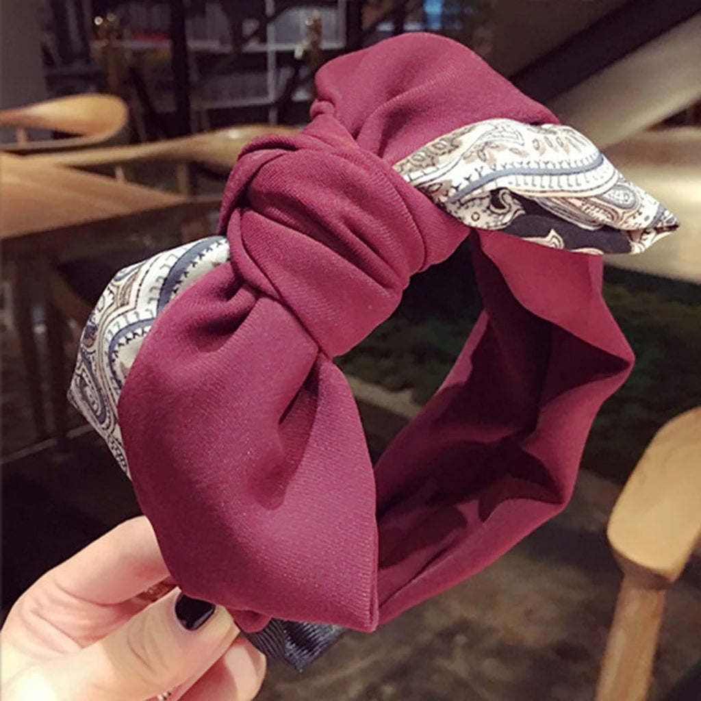Fashion twisted fabric bow headband