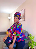 Seke African Print peplum Top