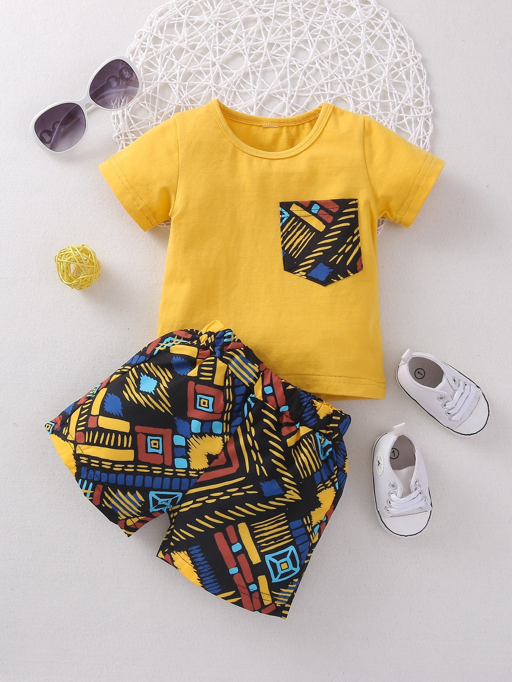 Unisex Baby shorts and tee shirt set
