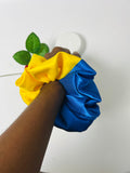Blue-Yellow Oversized Scrunchies